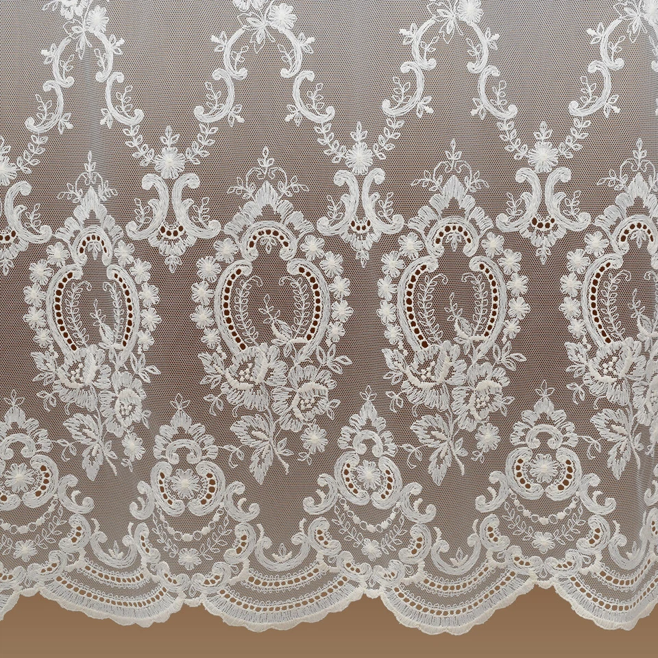 Edler Florentiner-Store Frederika Ecru hochwertige Florentiner Tüllstickerei - Bild 3 von 4