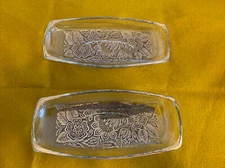 2 Mid-Century Modern Georges Briard IBERIA 22K Gold Tray Dishes 9”