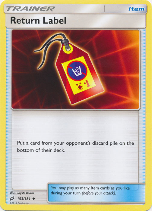 Pokemon Return Label - 153/181 - Uncommon NM-Mint Team Up