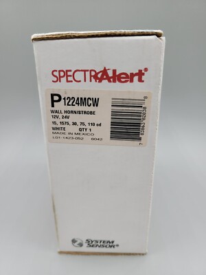NEW System Sensor P1224MCW SPECTR-Alert Wall Horn/Strobe White Fire Alarm