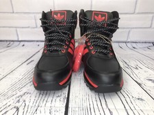 Adidas Chasker Boot Black Red Leather Mens Size 10.5  10 Boots GY1199