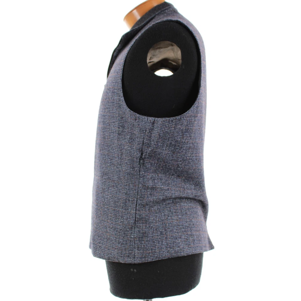 Chaleco reversible Belvest 54R (44R EE. UU.) azul a cuadros y carbón nuevo sin etiquetas Foto 3 de 4