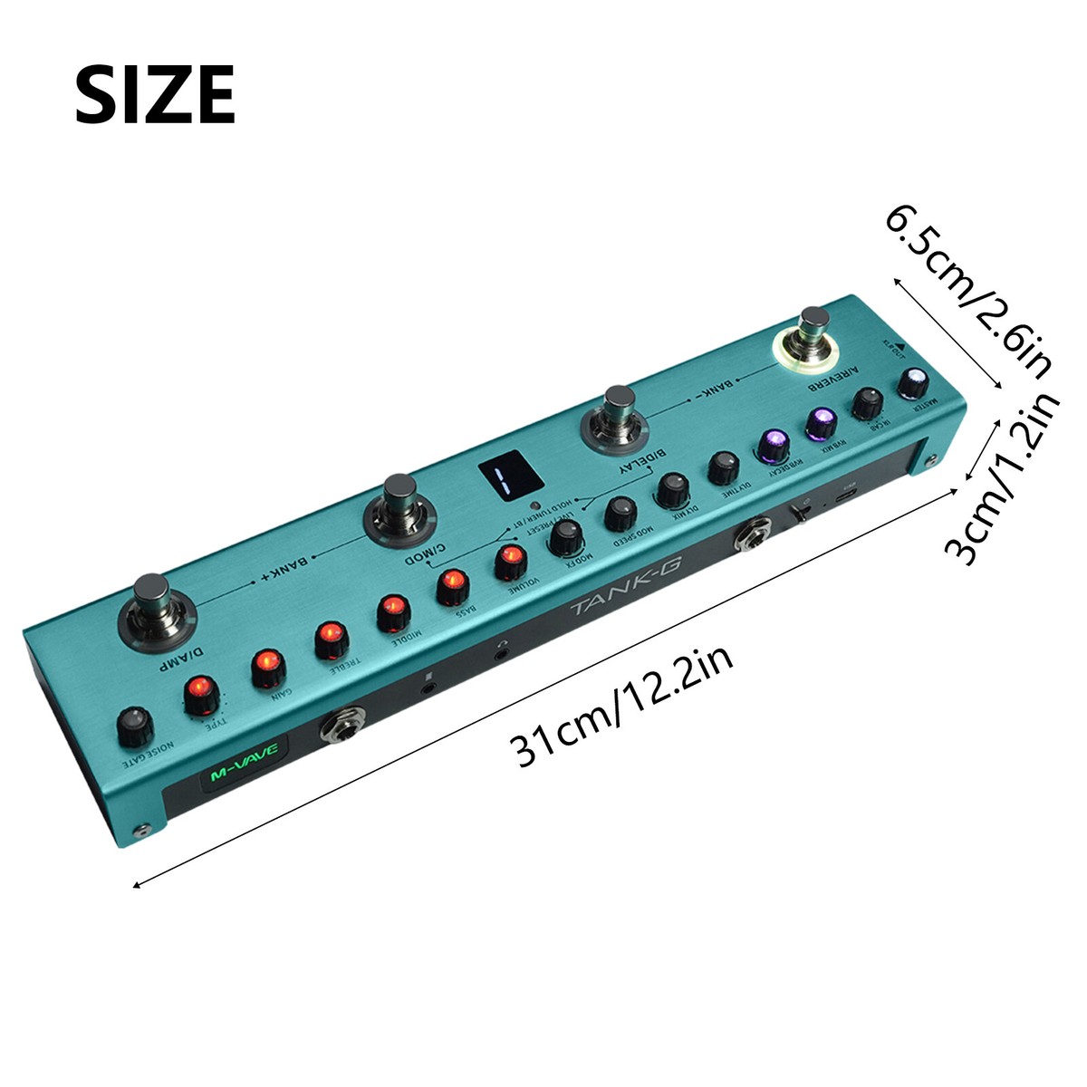 TANK-G Digital Multi Effects Guitar Pedal Effector with 36