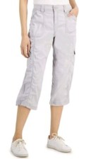 Style Co Petite Mid Rise Bungee-Hem Capri Pants Misty Harbor 8P