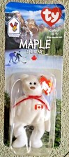 Maple The Bear-1996 McDonalds Ty Beanie Baby with rare errors 1993, OakBrook