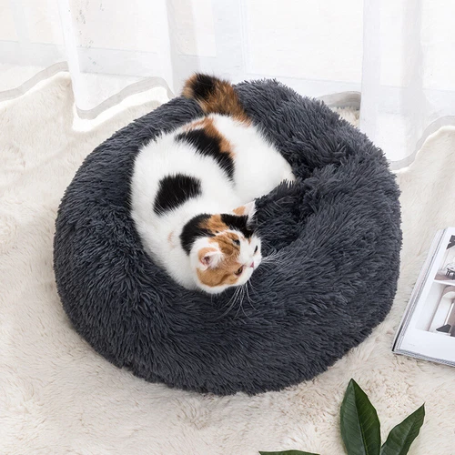 Calming Fluffy Pet Bed | Anti-anxiety Cat Bed | Donut Round Dog Bed | Pet Nest - Picture 11 of 11