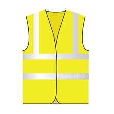 Hi Viz Visibility Coloured Vest Waistcoats Vests Yellow Orange Black Red Pink