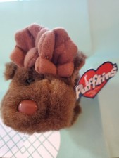 Puffkins Moose Keychain Backpack Hanger Gus Brown Cute Tiny Mini 2.5" 1994