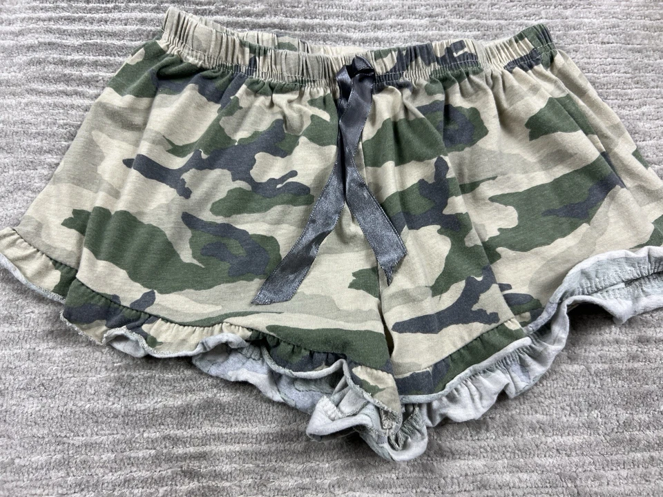 Pantalones Cortos para Dormir Bobbie Brooks Para Mujer Medianos Verde Camuflaje Cintura Elástica Foto 3 de 4