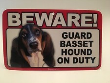 Scandical "Beware Guard Basset Hound on Duty" Novelty Sign