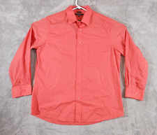Marquis Signature Dress Shirt Men's 17.5-37 Button Up Long Sleeve Orange