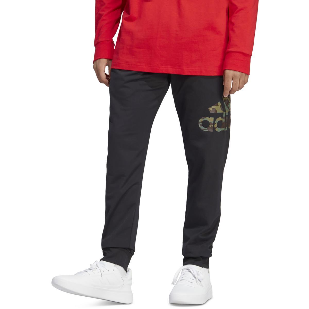 Мужские брюки для бега трусцой Adidas черного цвета с логотипом L BHFO 4531