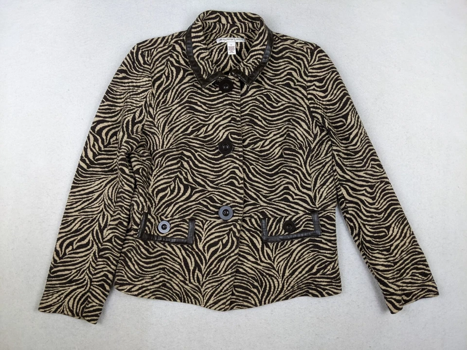 COLECCIÓN JM - BLAZER MUJER MARRÓN Y BEIGE CEBRA ANIMAL PRINT PUNTO ELÁSTICO PM Foto 2 de 4