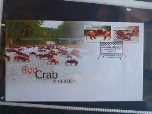 AUSTRALIA 2014 CHRISTAS Is RED CRAB MIGRATION SET 2 STAMPS FDC FIRST DAY COVER