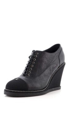 CHANELラバーブーツ　36 CHANEL Mixed Fibers Lambskin Patent Calfskin Convertible