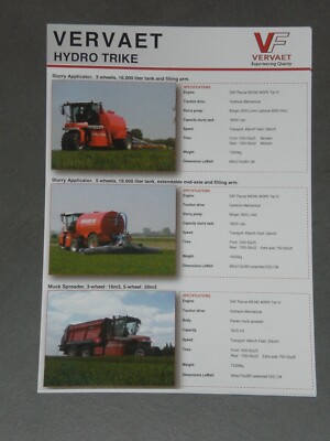 VERVAET Hydro Trike slurry applicator, muck spreader Prospekt in englisch ( 8389