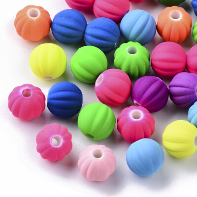 50 Rubberized Acrylic Beads 8mm Assorted Lot Rubber Bulk Jewelry Supplies Mix