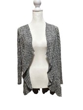 Nic Zoe Size Medium Linen Blend Blue Cardigan