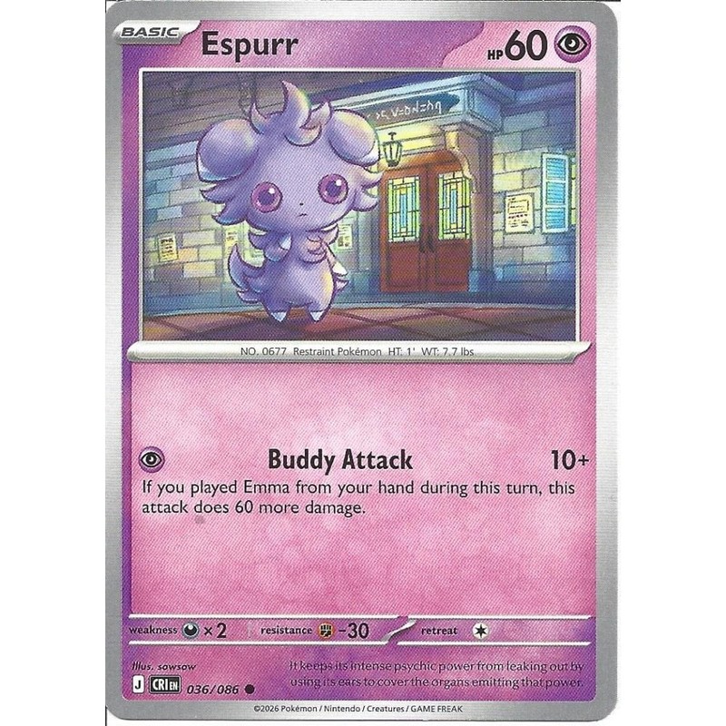 036/086 Espurr : Common Card : Chaos Rising : Pokemon Trading Card Game
