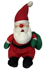 Vintage Sterling Plush Santa Claus 14 Inch Parachute Nylon Christmas Decoration