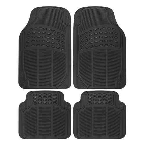 Car Rubber Floor Mats All Weather 4 PC Set Trimmable Black Fits Nissan Models