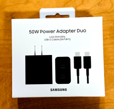 NEW Samsung T5020 50W PD Duo Power Adapter 5A USB-C Cable (Retail Box)