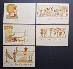 1900s R. M. de Giorgio Illustrate Lot of 5 Litho Postcards, Series B & C, Unused