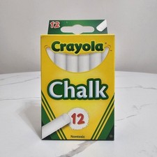 Crayola White Chalk 12 Count Non-Toxic Classroom Office Coloring 51-0320