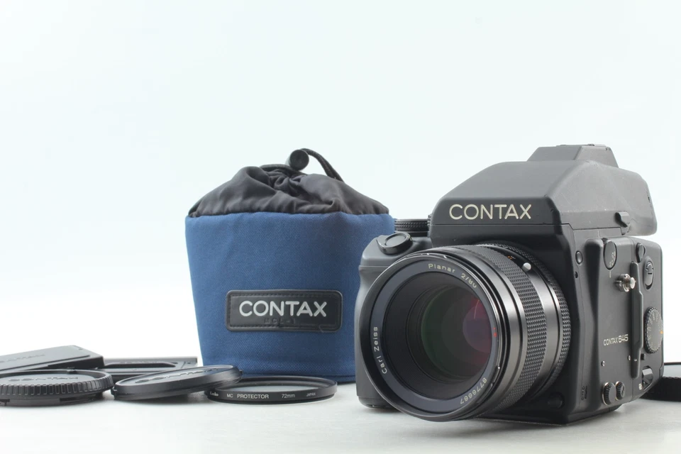 CLA'd 【Near MINT++】 Contax 645 AE Finder Planar 80mm f2 Lens MFB-1A 120 220 Back - Photo 1/4
