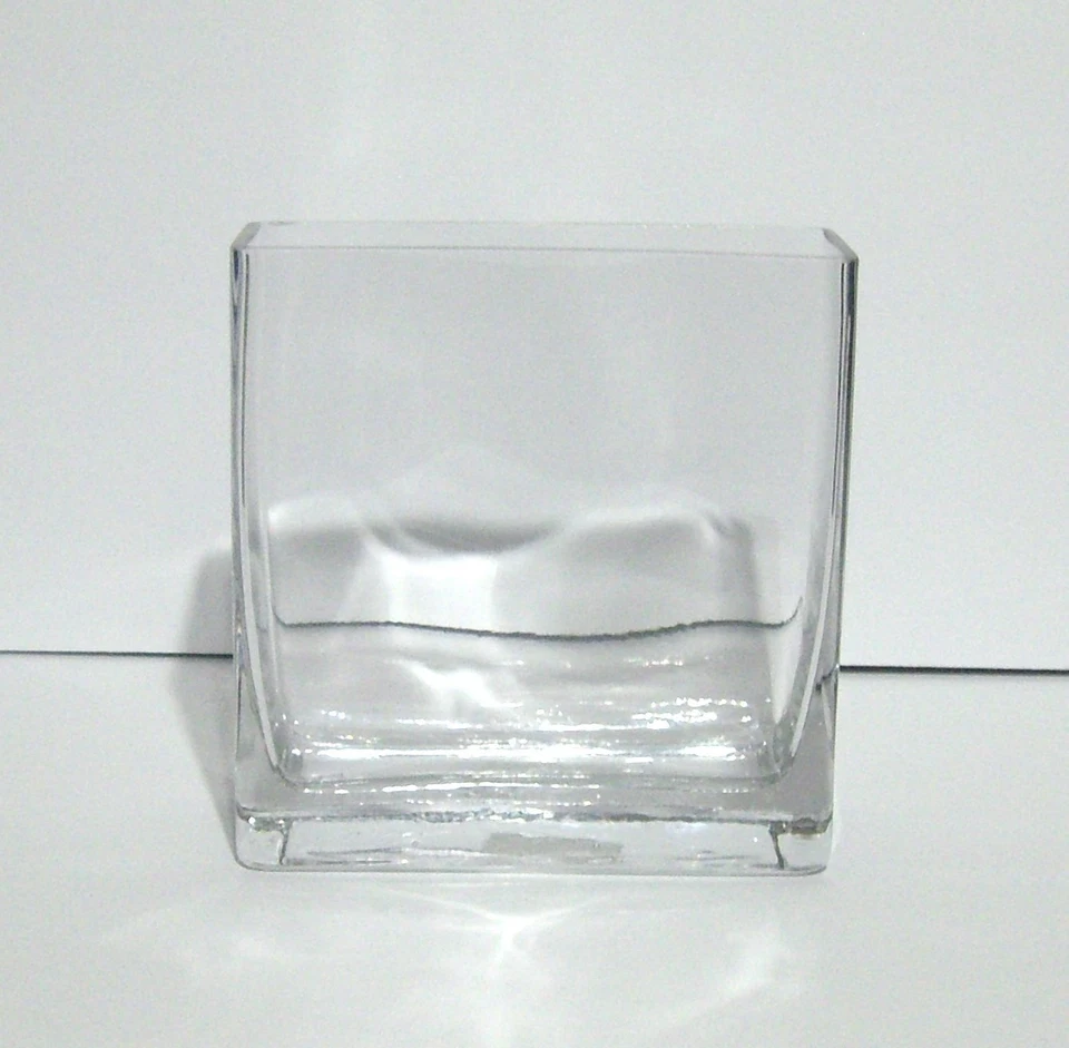 Jarrón rectangular de vidrio transparente, maceta, caja de especias, maceta 6 x 5-3/4 x 2-3/4 Foto 2 de 4