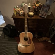 Vintage V400 12-String Dreadnought Acoustic Guitar Natural Mahogany/Spruce RH