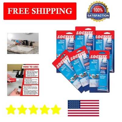 Aquarium Safe Clear Silicone Sealant - 2.7 oz Tube (Pack of 6) for Multiple Uses