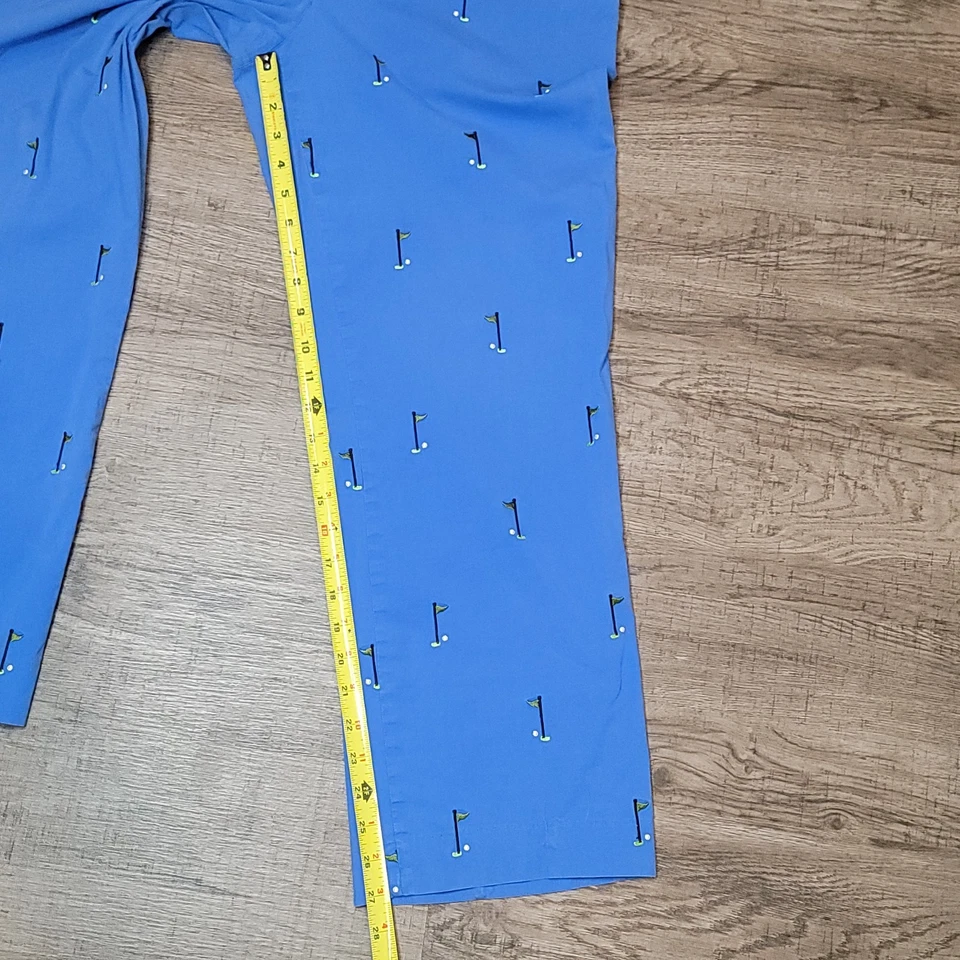 Lilly Pulitzer White Label Embroidered Golf Flag Blue Pants Women's Size 14 - Image 4 of 4