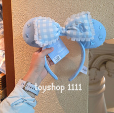 2026 Hong Kong Disneyland Alice in Wonderland Ear Headband Blue Bow Disney