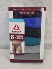 Reebok Tech Comfort Performance Low Rise Briefs Stretch 6 Pack Size XL H