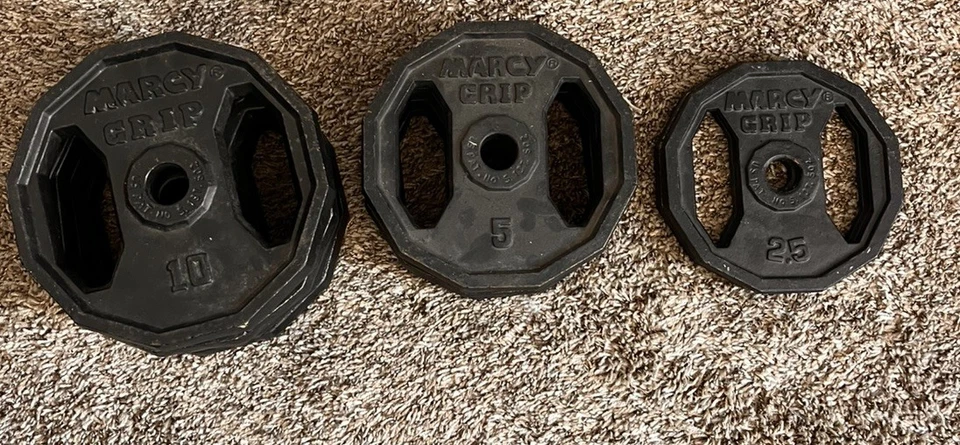 Juego de 10 placas de peso Marcy estándar de 1" 10 libras 5 libras 2,5 libras/65 libras Foto 2 de 3