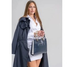 Borsa a tracolla KELLY-TOOKE in pelle verniciata con catena Gayle