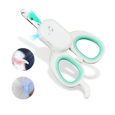 PAKEWAY Pet Nail Clipper with LED & -U-V Light Cat Claw Trimmer with Ultra Br...