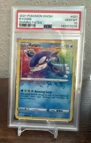 Pokémon - Shining Fates - Kyogre #21 Amazing Rare PSA 10