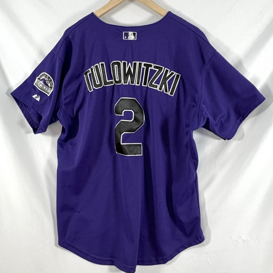 美国职棒大联盟 CO Rockies 男式球衣 #2,Tulowitzki 50 码,胸部 - 45.5 英寸高 - 30 — 第 4/4 张图片