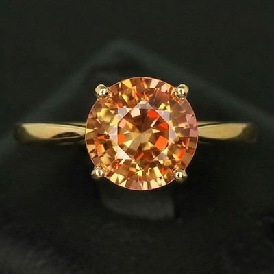 8 mm Unheated Imperial Topaz Ring Silver Sterling Free Resize / Ring Size 7