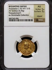 Byzantine Empire Anastasius I AD 491-518 AV Solidus AU Clipped
