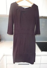 GREAT PLAINS chocolate dark brown KNOTTED fitted dress Size M Size 10 12 approx