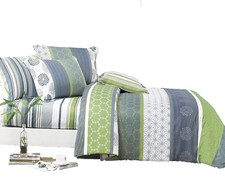 Swanson Beddings Serene 3-Piece 100 Cotton Bedding Set: Duvet Cover and Two ...