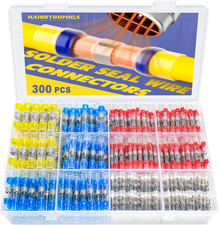 300PCS Solder Seal Wire Connectors- Marine Grade Heat Shrink Wire Connectors-Hea