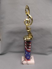 music note trophy patriotic column marble base award