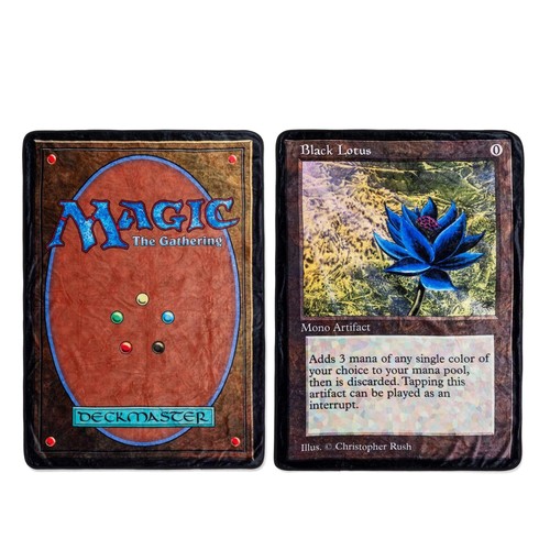 Magic: The Gathering Black Lotus Double Sided Card Fleece Throw Blanket | 45 x