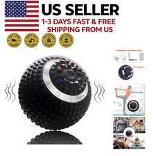 Vibrating Massage Ball 4 Speed High Intensity Muscle Tension Relief Black