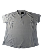 Slazenger Women's XL HydroDri UPF30 Tech Blade Short Sleeve Zip Golf Shirt Grey