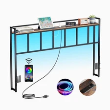 LAKEMID Headboard Queen Size, Headboards with LED Light, Outlets and USB Port...